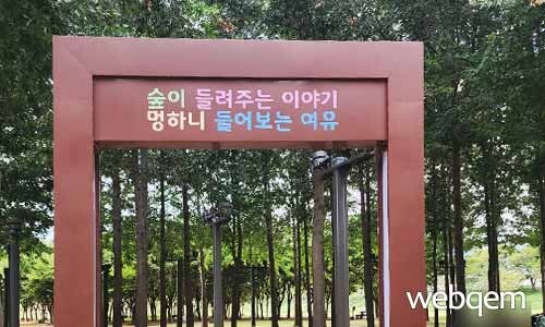 황산힐링숲 조명 간판
