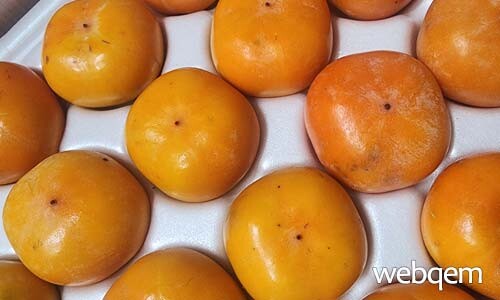 청도반시 택배 받았을때 단단한 떯감 모습